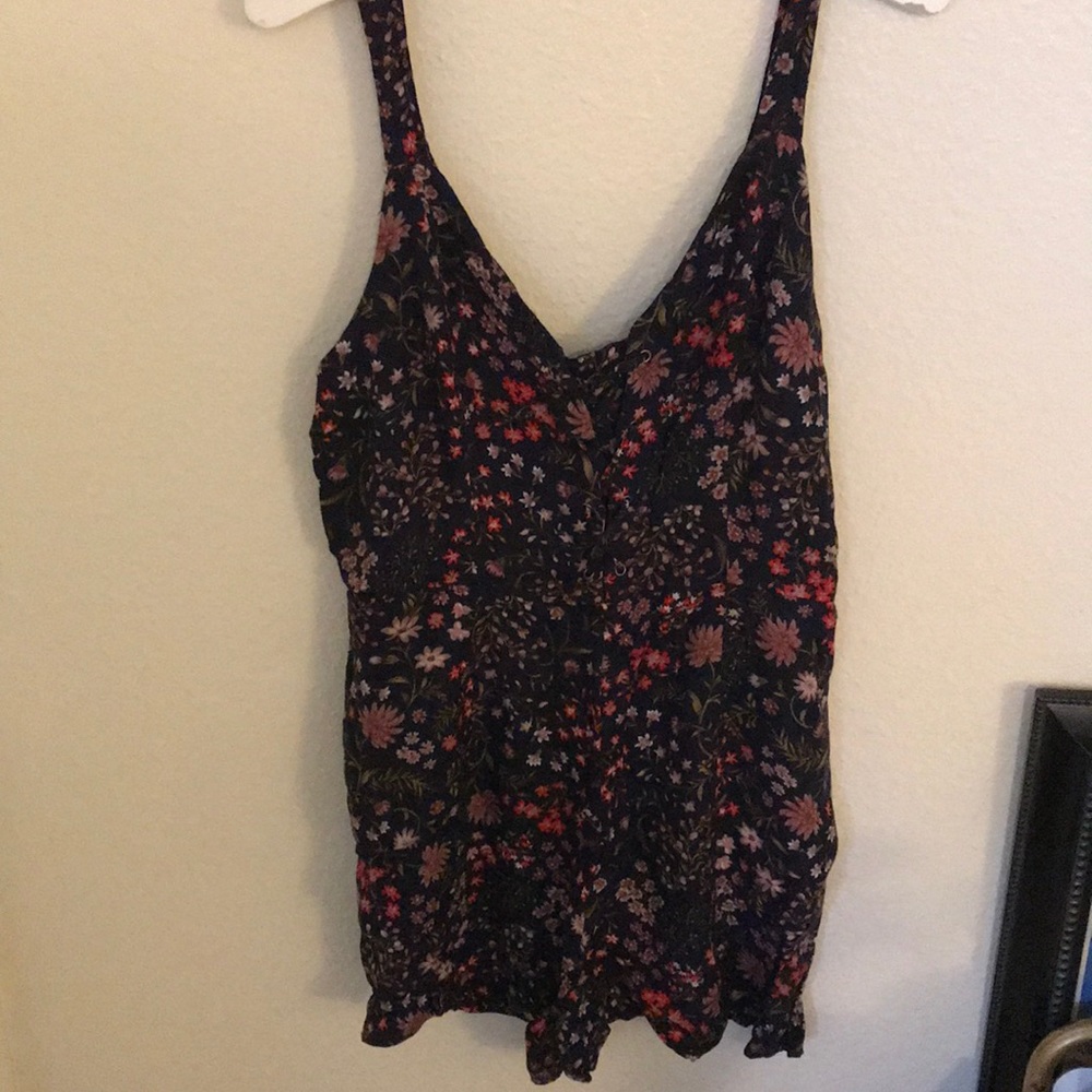 American Eagle Navy Floral Romper